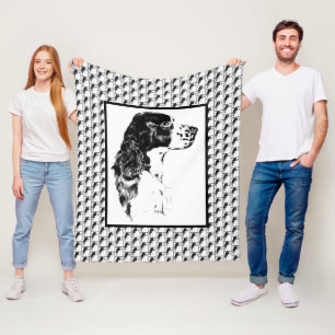 Couverture Polaire English Springer Spaniel Art de chien vintage