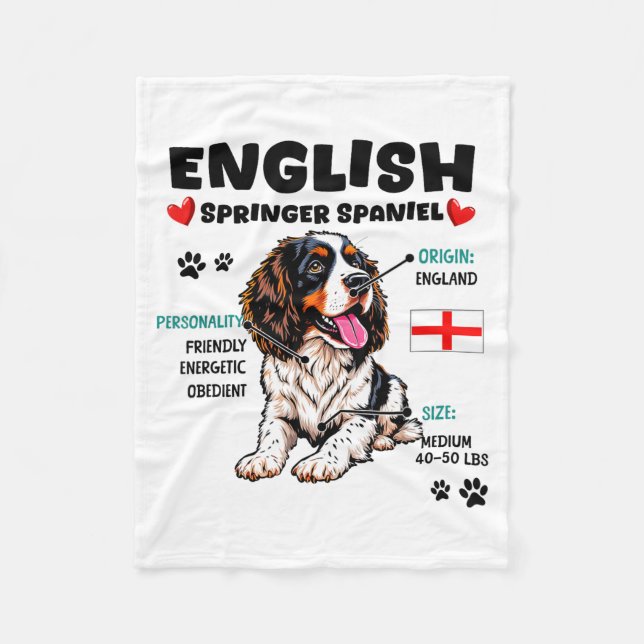 Couverture Polaire English Springer Spaniel Owner Funny Dog Lover  (Devant)
