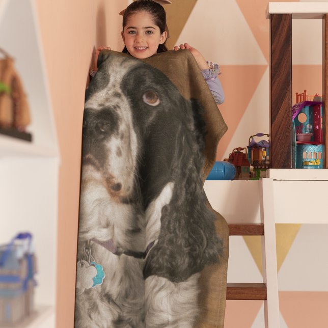 Couverture Polaire English Springer Spaniel Pet Photo (In Situ Folded)