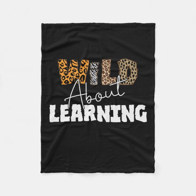Couverture Polaire Enseignant Cadeau Wild À propos de l'apprentissage (Devant)