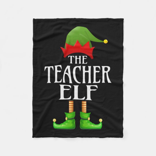 Couverture Polaire Enseignant Elf Xmas Funny Family Matching Group Ch (Devant)