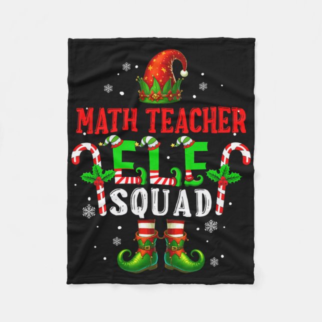 Couverture Polaire Enseignant en maths Elfe Équipe Xmas Chapeau d'elf (Devant)