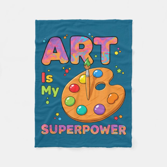Couverture Polaire Enseignant - L'art est mon superwer professeur d'a (Devant)
