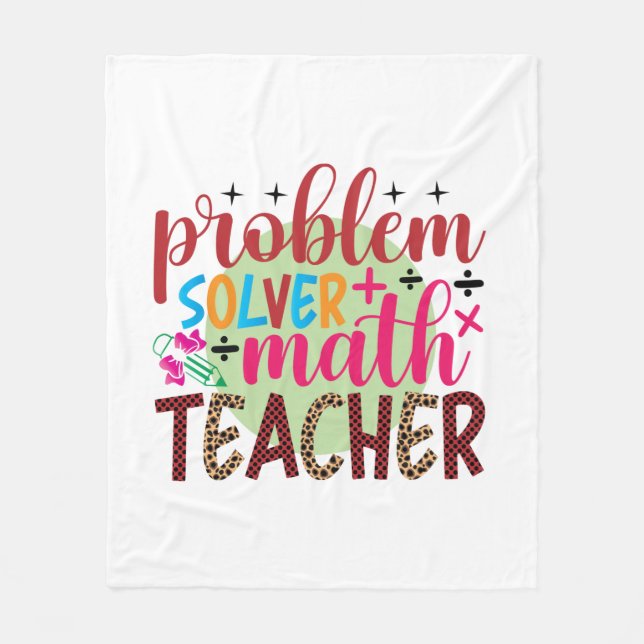 Couverture Polaire Enseignant Problème d'art Solveur Math Enseignant (Devant)