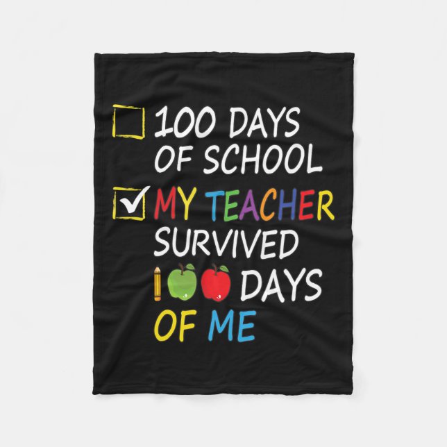Couverture Polaire Enseignant Survécu 100 Jours De Moi Enseignant Fun (Devant)