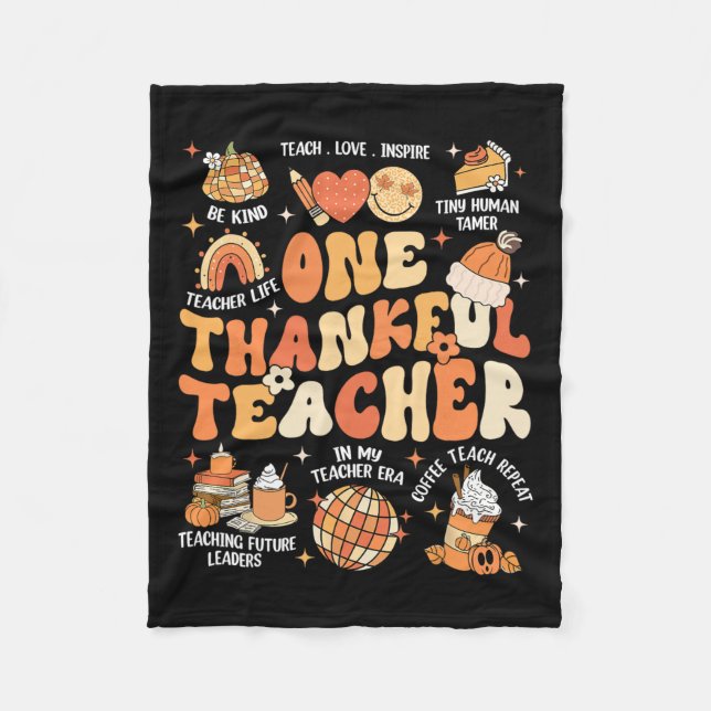 Couverture Polaire Enseignant Thanksgiving Un Remerciement Enseignant (Devant)
