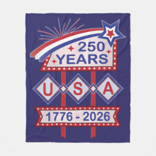 Couverture Polaire Enseigne de marquise rétro USA 250e anniversaire 1