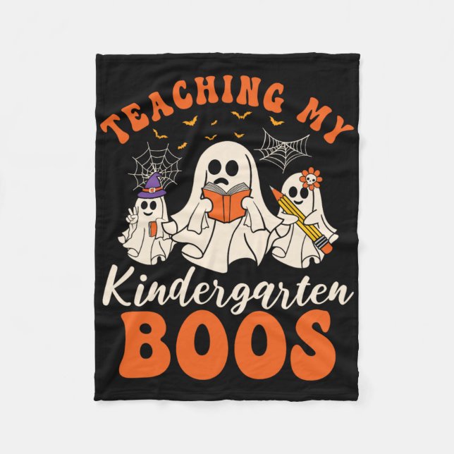 Couverture Polaire Enseigner Ma Maternelle Boos Retro Ghost Hallowee (Devant)