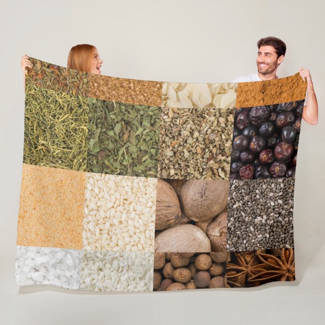 Couverture Polaire Ensemble de collages d'épices et d'ingrédients ali (En situation)