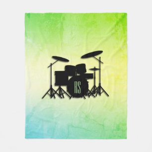 Couverture Polaire Ensemble de tambour monogramme vert