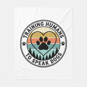 Couverture Polaire Entraîner les Humains à Parler aux Chiens Badge Vi