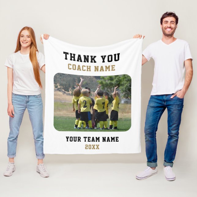 Couverture Polaire Entraîneur Merci avec nom d'équipe Photo (En situation)