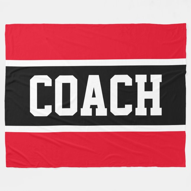 Couverture Polaire ENTRAÎNEUR Sportif Bright Red Black Stripes Athlét (Devant (Horizontal))