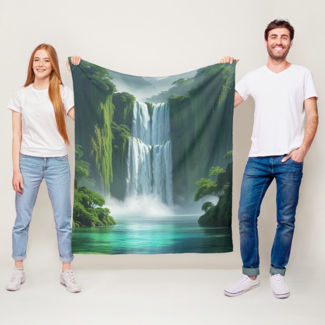 Couverture Polaire Envelopper dans la nature : Cascade majestueuse (En situation)