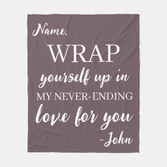 Couverture Polaire Envelopper sur mesure dans mon amour sans fin (Devant)