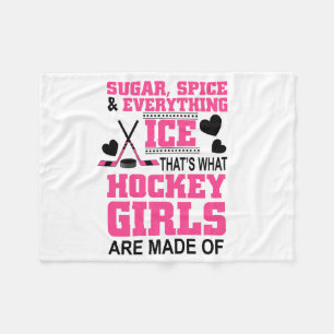 Couverture Polaire épices à sucre et tout hockey sur glace filles