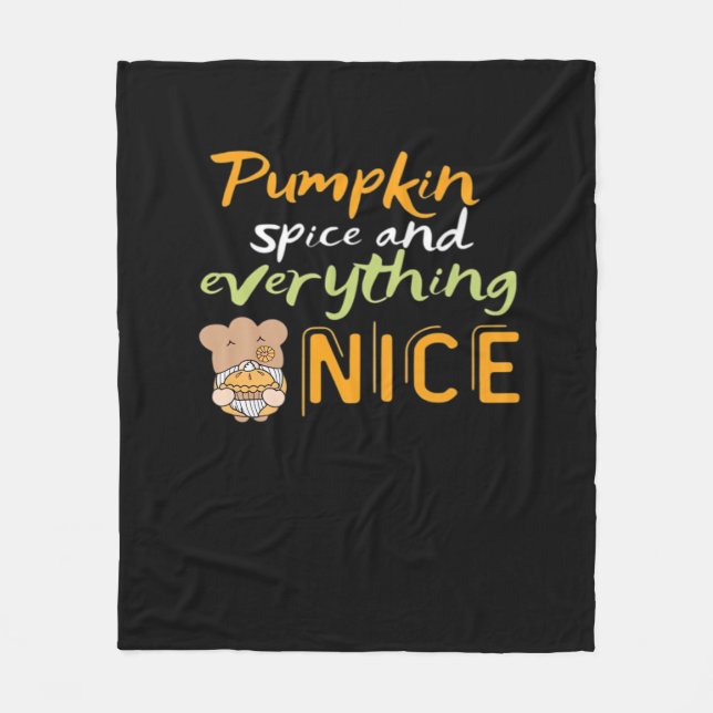 Couverture Polaire Épices citrouilles & Tout Nice Halloween Design F (Devant)