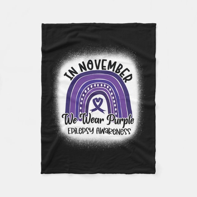 Couverture Polaire Epilepsie Sensibilisation Bleu Arc-en-ciel Violet  (Devant)