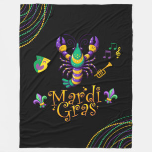 Couverture Polaire Épis/trompette/masque/fleur de lis Mardi Gras