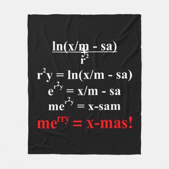 Couverture Polaire Équation mathématique Joyeux Noël (Devant)