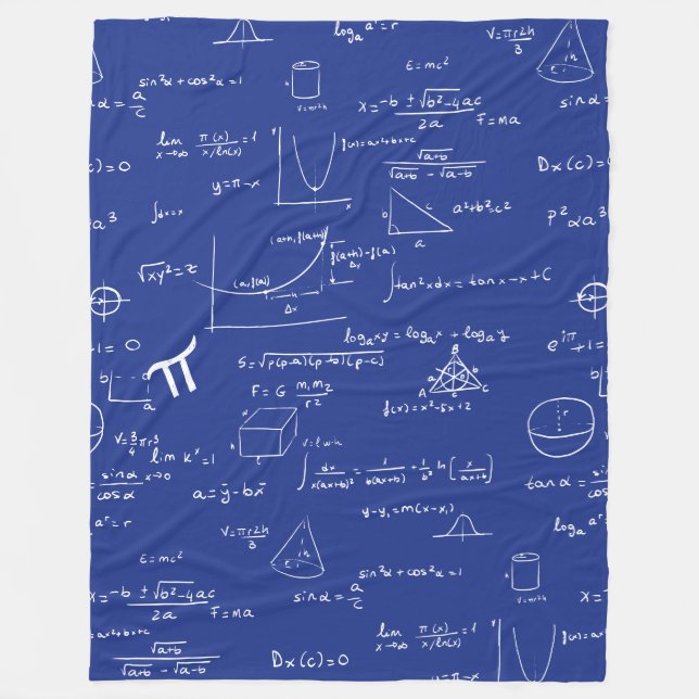 Couverture Polaire Équations Mathématiques Formules Algèbre Nerd Bleu (Devant)