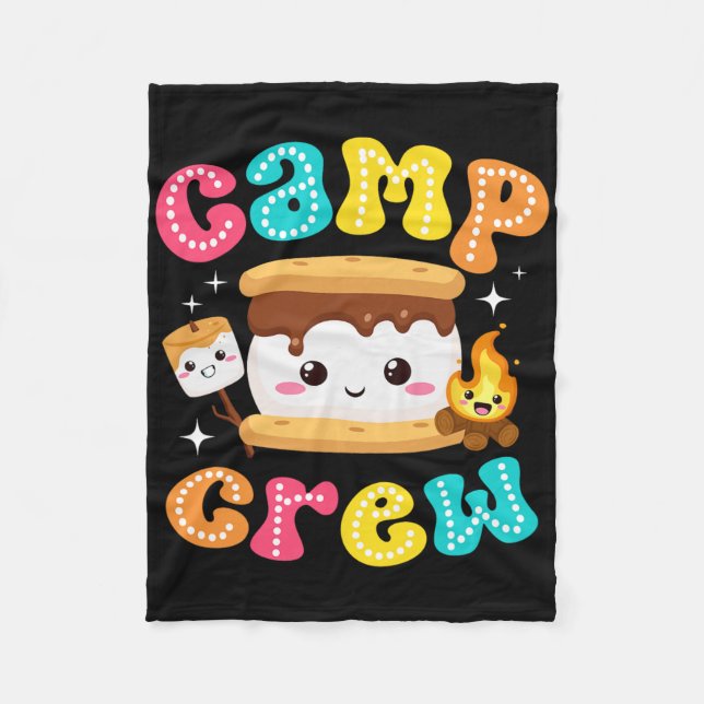 Couverture Polaire Équipage de camp Marshmallow S'mores Camping Vacan (Devant)