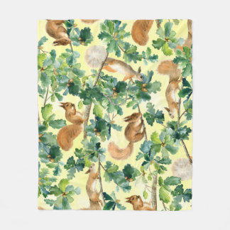 Couverture Polaire Equipe aquarelle, chêne motif sans soudure.