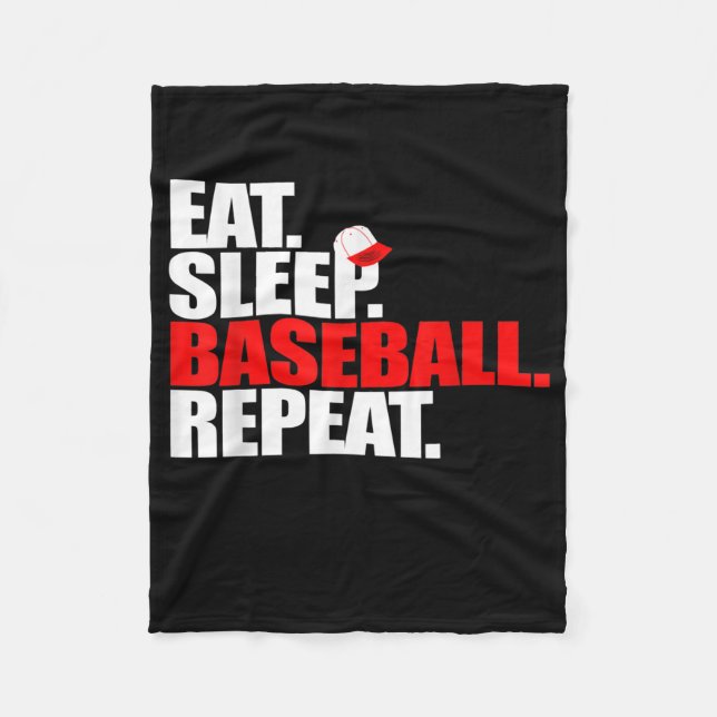 Couverture Polaire Équipe cycliste Eat Sleep Baseball (Devant)