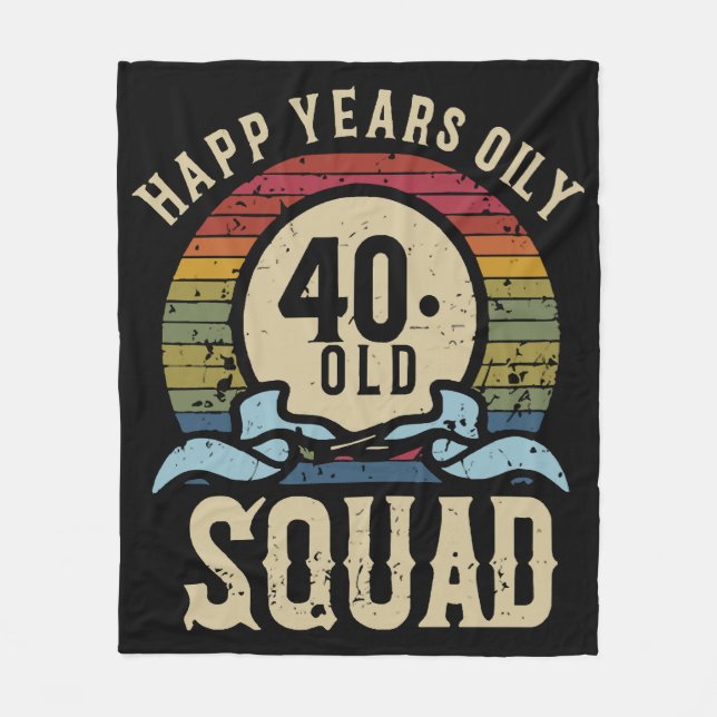 Couverture Polaire Équipe d'anniversaire 40 ans vintage (Devant)