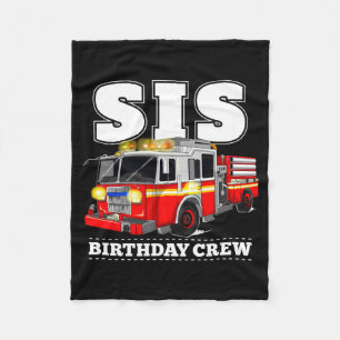Couverture Polaire Équipe d'anniversaire de sœur Camion de pompiers É