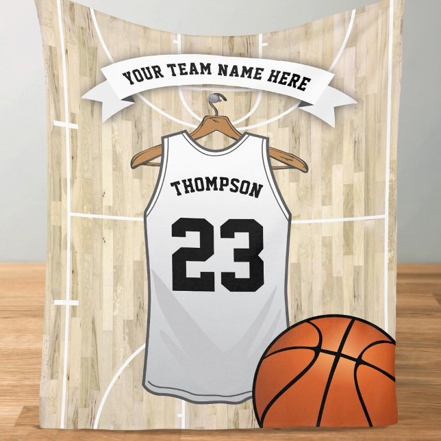 Couverture Polaire Équipe de basket-ball pour enfants, nom et numéro (Créateur téléchargé)