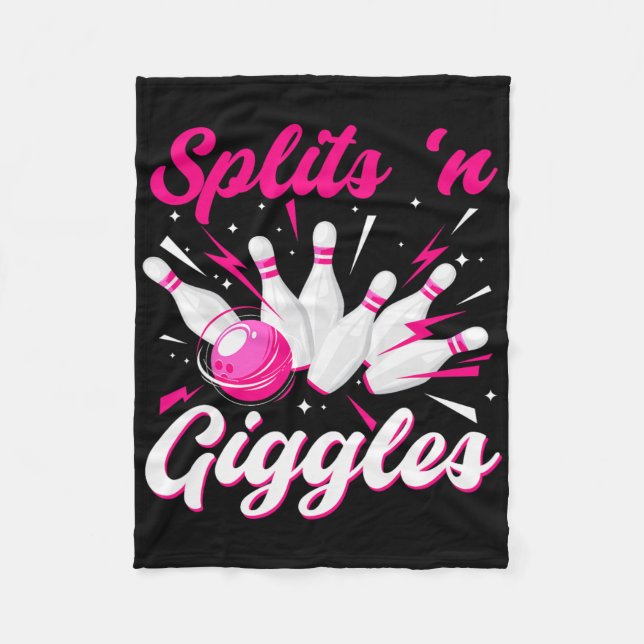 Couverture Polaire Équipe de bowling Funny Splits n Giggles Joueuse m (Devant)