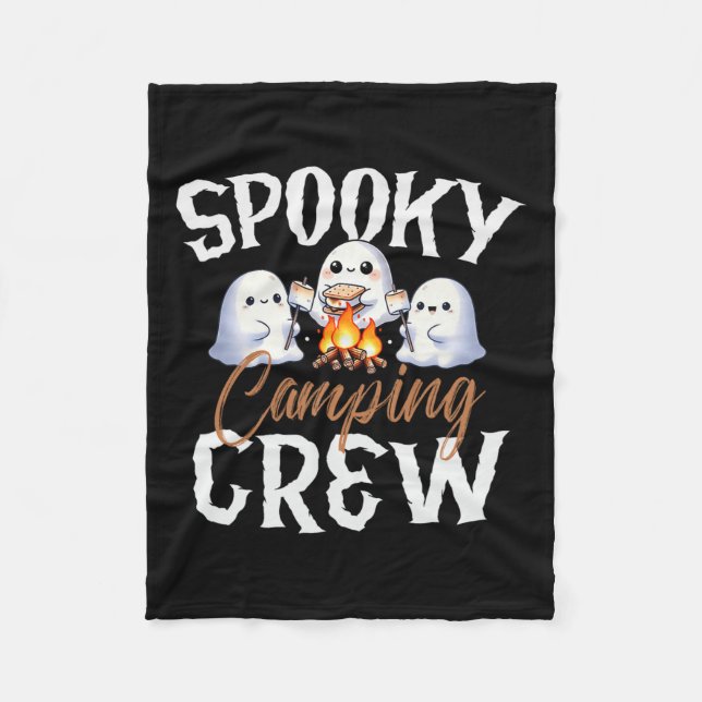Couverture Polaire Équipe de camping éffrayante Halloween 2024 Campin (Devant)