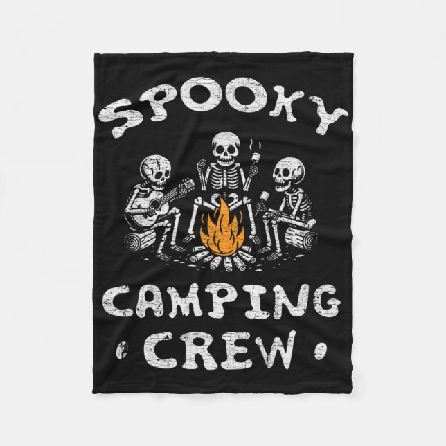 Couverture Polaire Équipe de camping éffrayante Halloween Camping Ske (Devant)