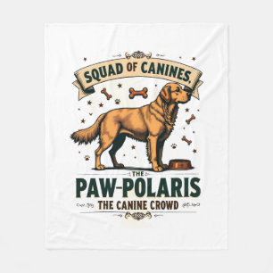 Couverture Polaire Équipe de canidés Graphique vintage avec pun chien