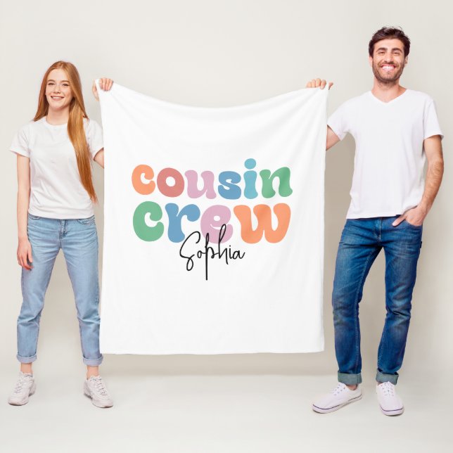 Couverture Polaire Équipe de cousins Groovy personnalisée (En situation)
