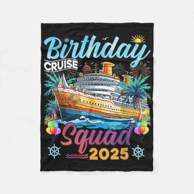 Couverture Polaire Équipe de croisière d'anniversaire 2025 Fête d'ann (Devant)
