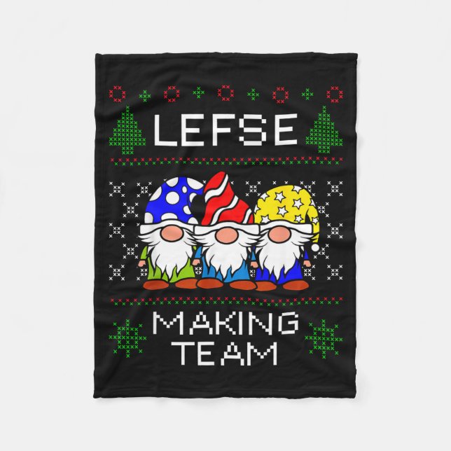 Couverture Polaire Équipe de fabrication de Lefse pull de Noël laid  (Devant)