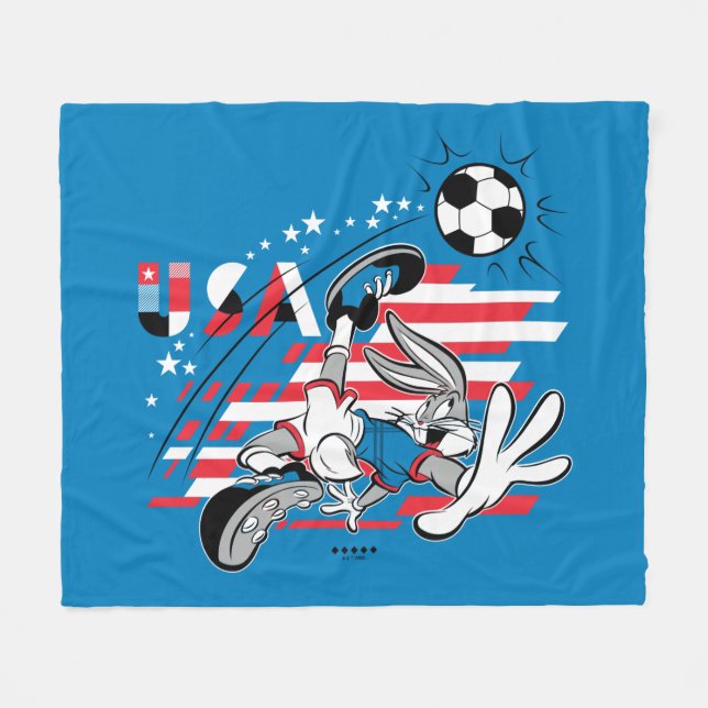 Couverture Polaire Équipe de foot USA de BUGS BUNNY™ Graphique (Devant (Horizontal))