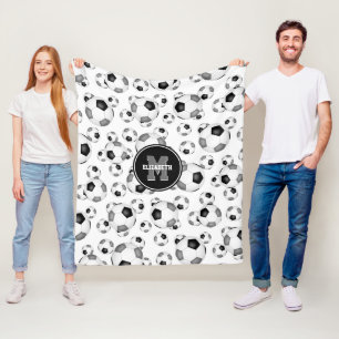 Couverture Polaire équipe de football gris noir couleurs filles garço