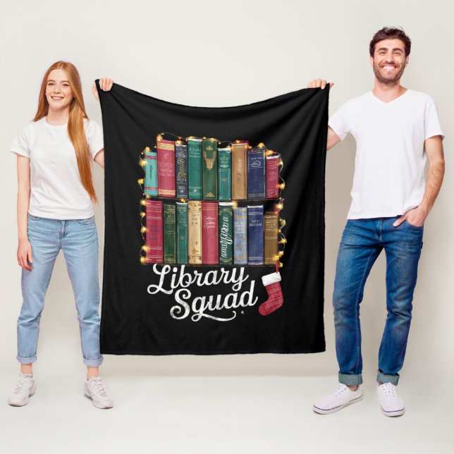 Couverture Polaire Équipe de lecture de la bibliothèque de Noël amour (En situation)