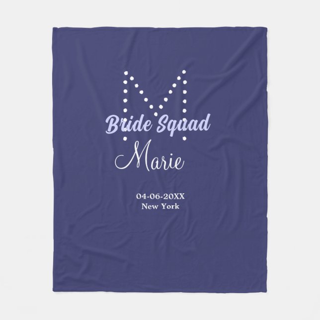 Couverture Polaire Équipe de mariée ajoute un nom monogramme demoisel (Devant)