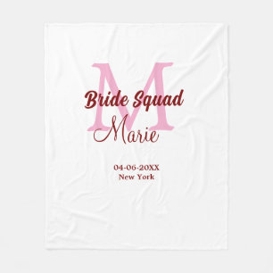 Couverture Polaire Équipe de mariée ajoutez nom monogramme demoiselle