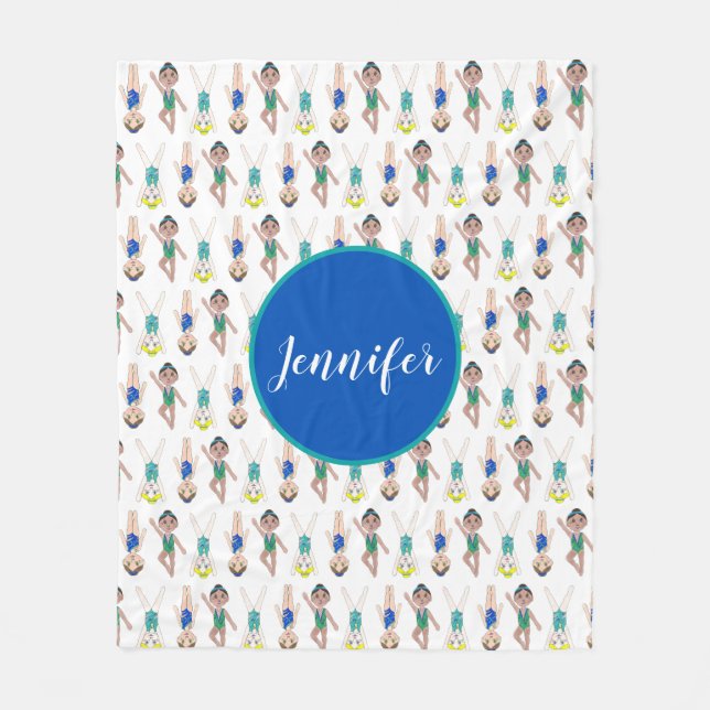 Couverture Polaire Équipe de natation personnalisée Fille nageuse syn (Devant)