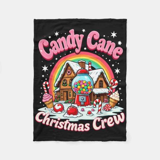 Couverture Polaire Équipe de Noël Candy Cane House Sécurité Bonbons C (Devant)