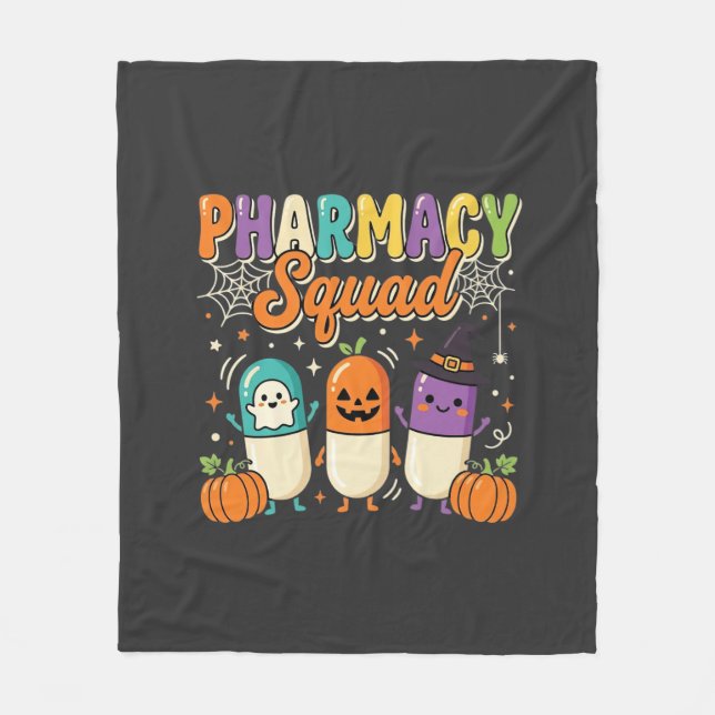 Couverture Polaire Équipe de pharmacie Halloween Ghost Pills Design_1 (Devant)