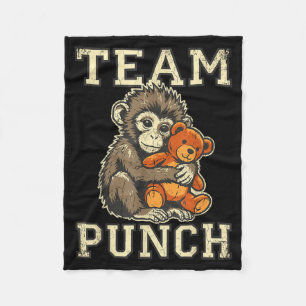 Couverture Polaire Équipe de poing bébé singe et jouet en peluche mèm