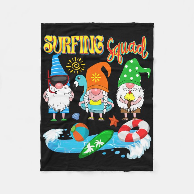 Couverture Polaire Équipe de surf Trois Gnomes Surf hawaïen Été (Devant)