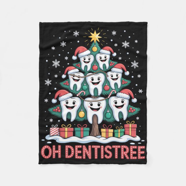Couverture Polaire Équipe dentaire de Noël Oh Dentistree  (Devant)