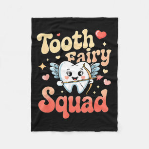 Couverture Polaire Équipe Fée des Dents Mignon Câlin Dent Rétro Humou